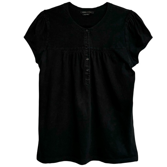 BCBG Black cap sleeve Henley t-shirt - Picture 1 of 5